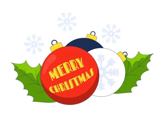 Merry Christmas baubles  Illustration