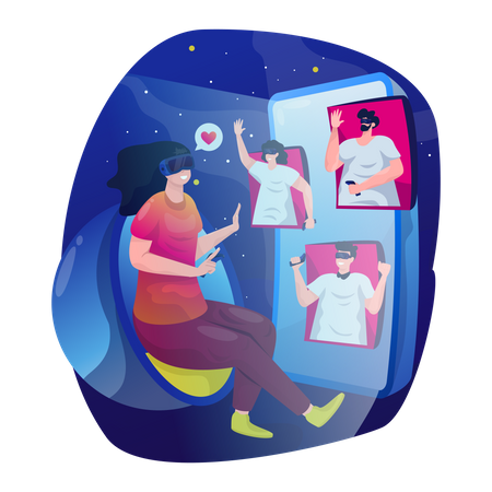 Metaverse online conference  Illustration