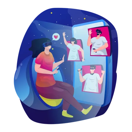 Metaverse online conference  Illustration