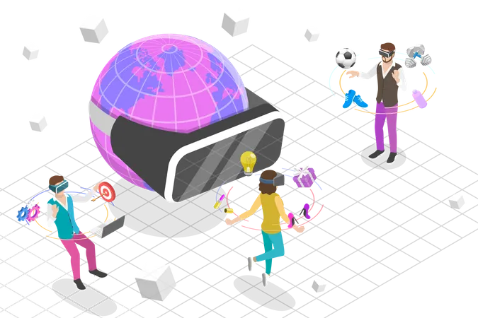 Metaverse Virtual Worlds  Illustration