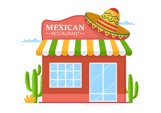 Mexican food restaurant  Illustration