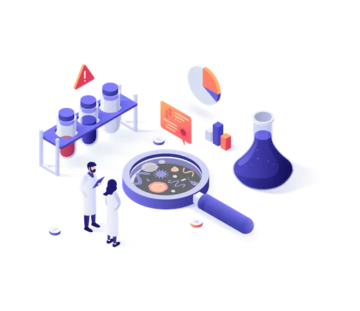 Microbiology service for bacteria analysis  Illustration