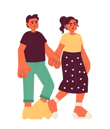 Middle eastern boyfriend girlfriend hands holding  Illustration