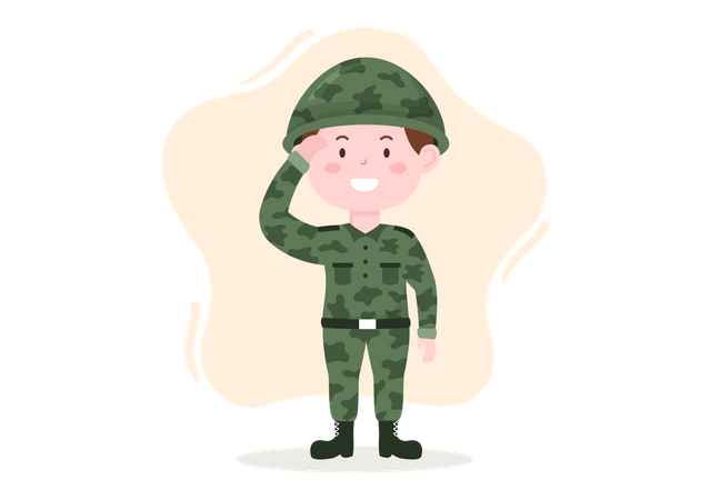 Militaire en uniforme de camouflage  Illustration