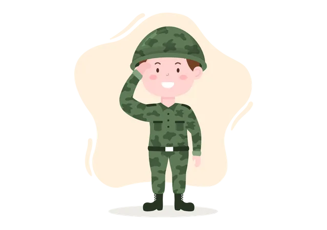 Militaire en uniforme de camouflage  Illustration