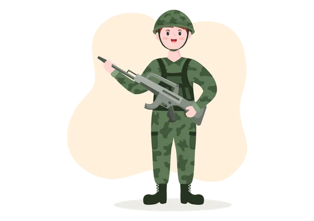 Militaire, tenue, tirage au sort  Illustration