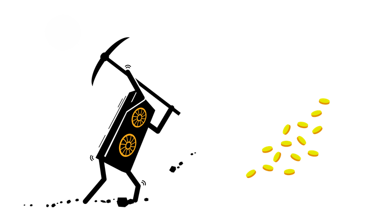 Minería criptomoneda  Ilustración