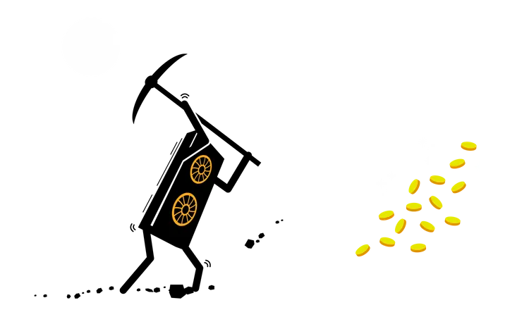 Minería criptomoneda  Ilustración