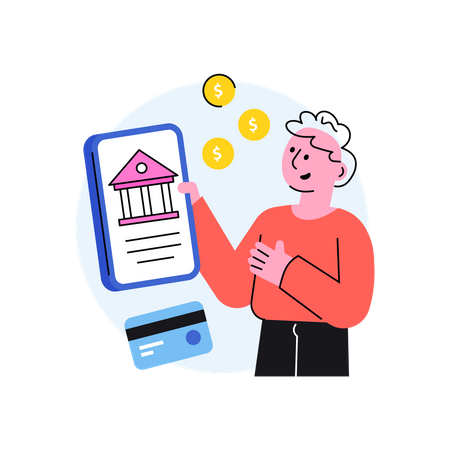 Mobile Banking  Illustration