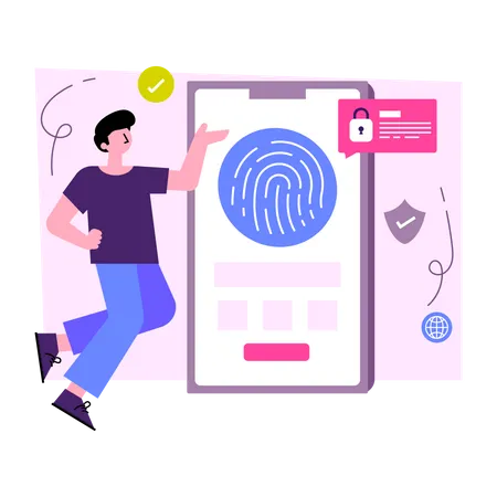 Mobile Fingerprint Lock  Illustration