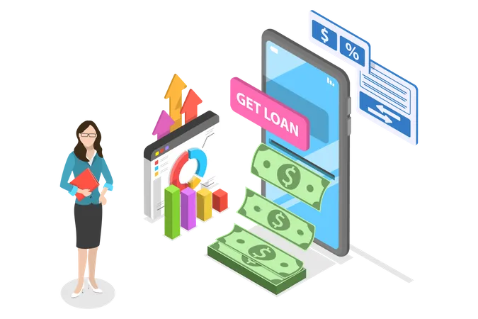 Mobile Loan Service  Illustration