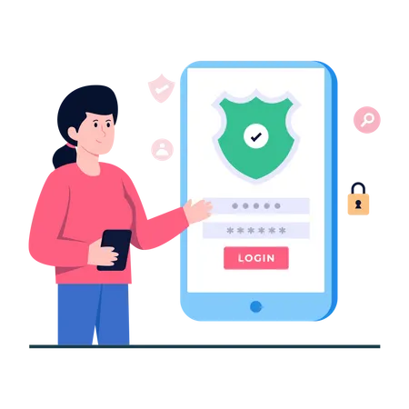 Mobile Login  Illustration