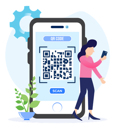 Mobiles QR-Code-Scannen  Illustration