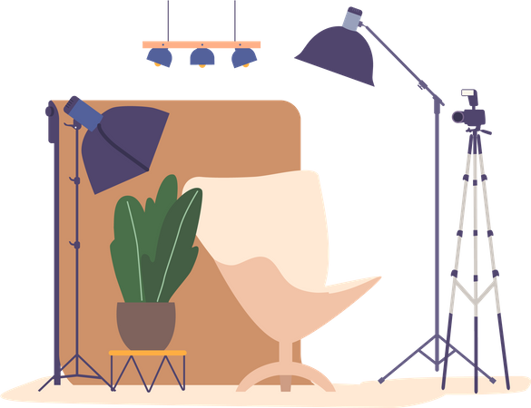 Modern Professional Photo Studio  イラスト