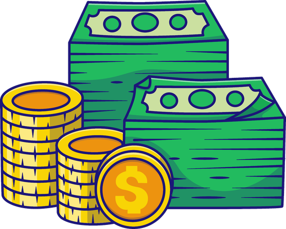 Money and Coins  Illustration