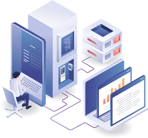 Monitoring security server maintenance  Illustration