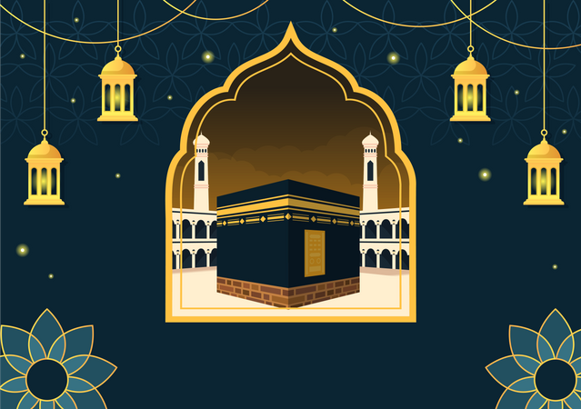 Mosque in mecca  Illustration