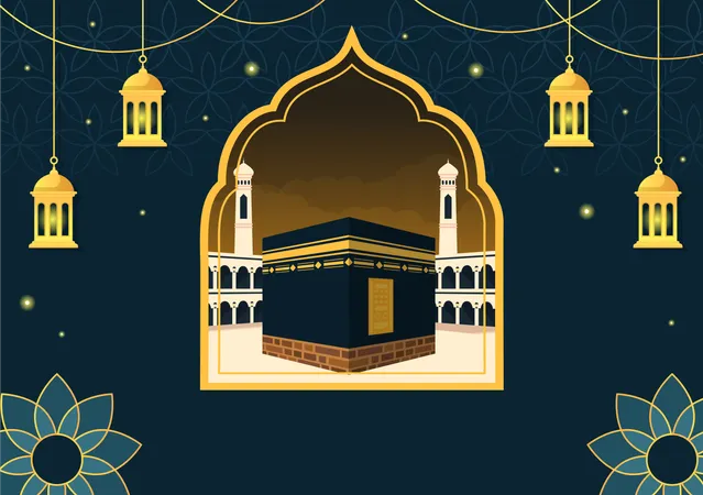 Mosque in mecca  Illustration