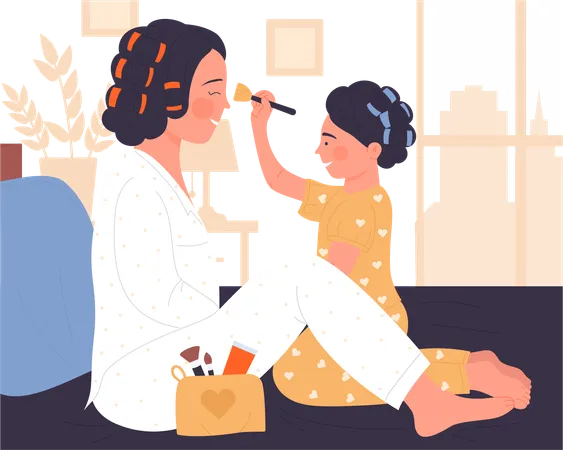 Mother with daughter  Illustration