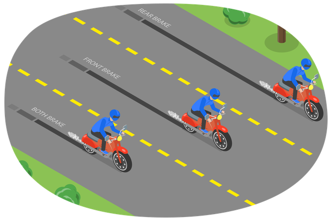 Motorcycle Braking Distance  Illustration