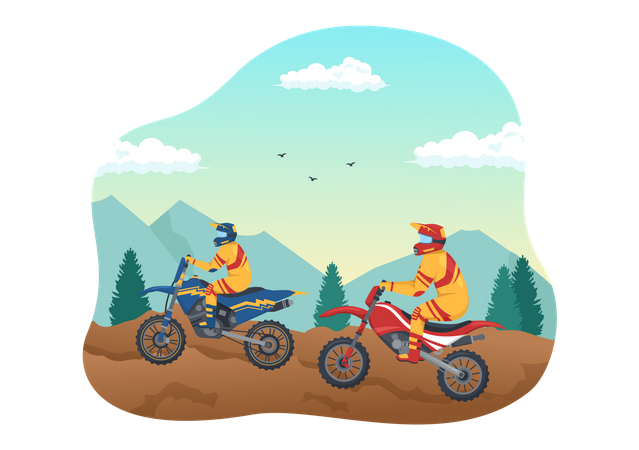 Mountainbike-Rennen  Illustration