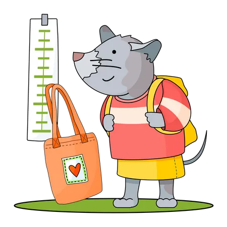 Mouse using reusable bags  일러스트레이션