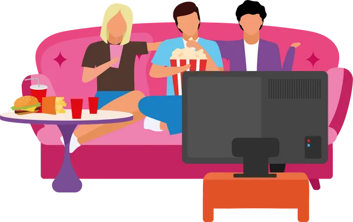 Movie night with friends  Illustration