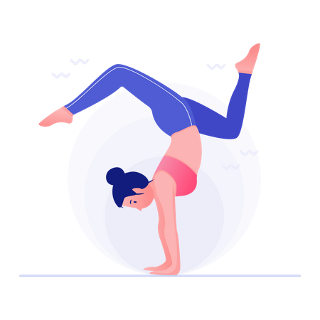 Mujer haciendo pose de yoga  Ilustración