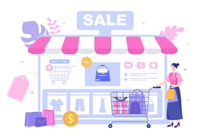 Loja de compras on-line  Ilustração