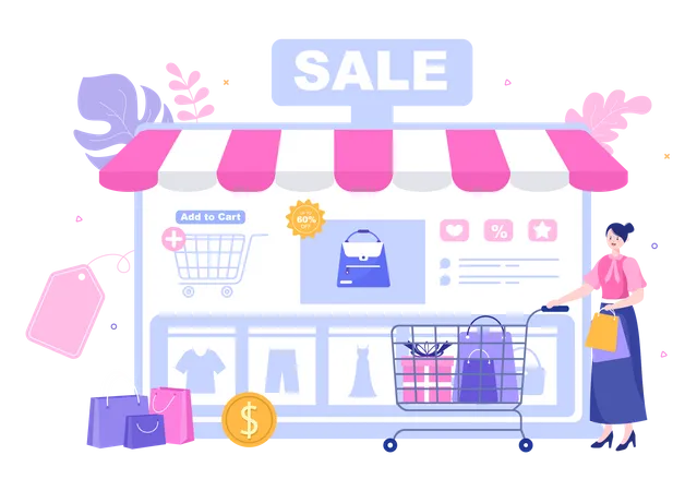 Loja de compras on-line  Ilustração