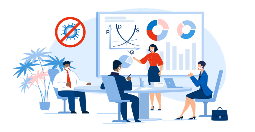 Multi-racial Business People Team in Meeting Room  Illustration