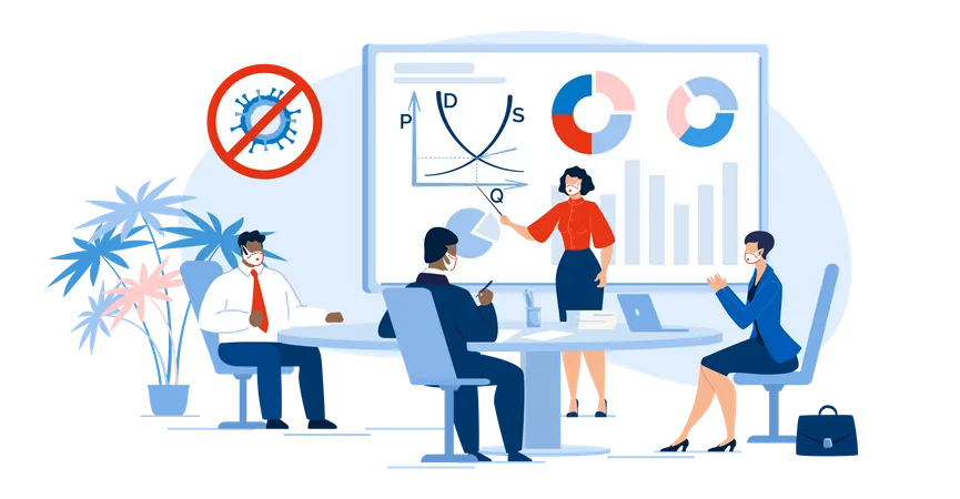 Multi-racial Business People Team in Meeting Room  Illustration