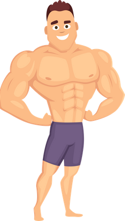 Muscular man standing  Illustration