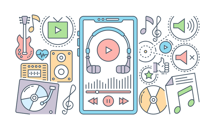 Music App  Illustration