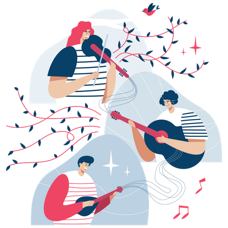 Musician doing concert  Illustration