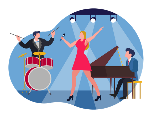 Musician performing in concert  Illustration