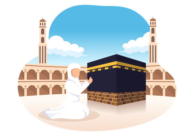 Muslim person praying  Illustration