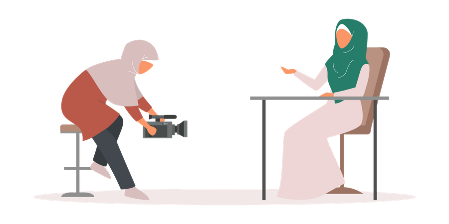 Muslim TV journalist  Illustration