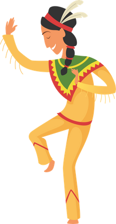 Native american woman dancing  Illustration