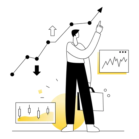 Negócio de negociação no mercado de ações  Ilustração