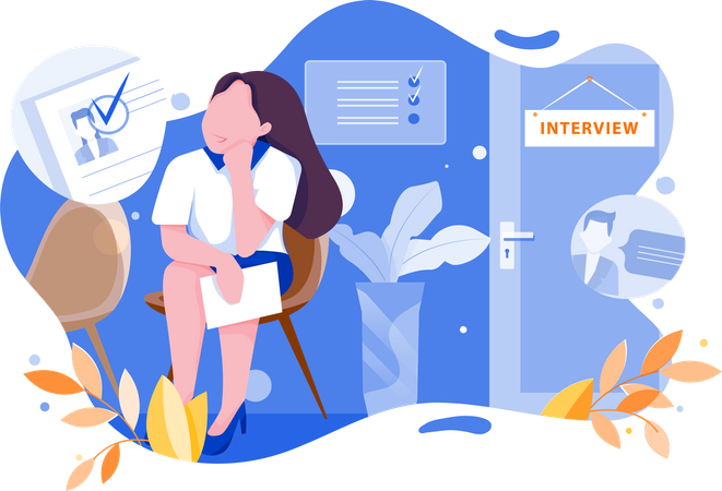 Nervousness of interview  Illustration