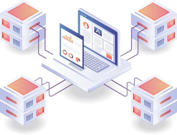 Network data analysis server  Illustration