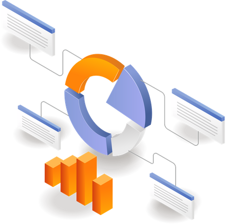 Netzwerk-Kreisdiagramm-Infografik-Design  Illustration