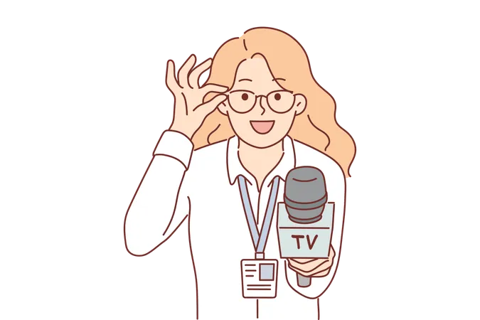 News reporter is taking interview  Illustration