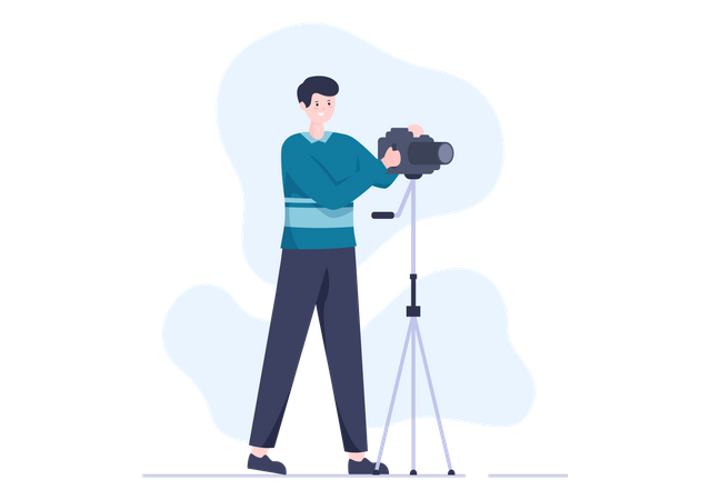 News Reporter with camera  Illustration