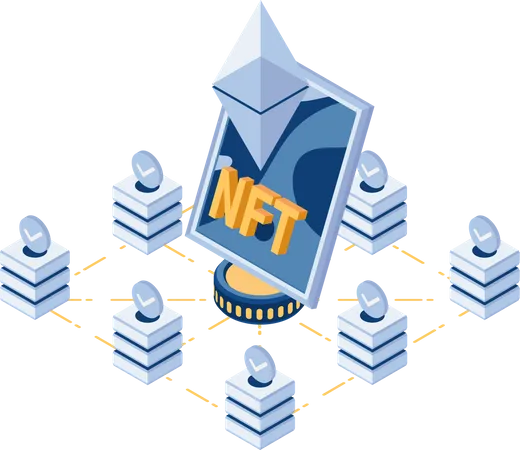 NFT Non Fungible Tokens  Illustration