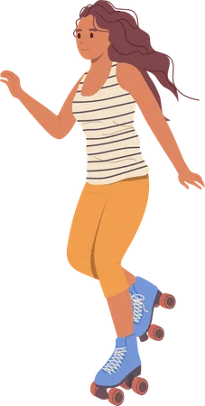 Chica patinando  Ilustración