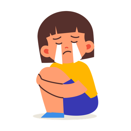 Niña llorando  Ilustración