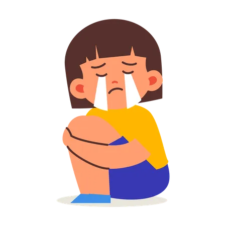 Niña llorando  Ilustración