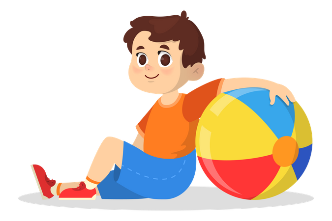 Niño con pelota  Ilustración